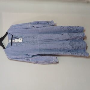 NWT Tommy Bahama St. Lucia Linen-Blend Split Neck Dress